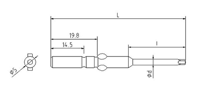φ5六角起子頭帶變徑
