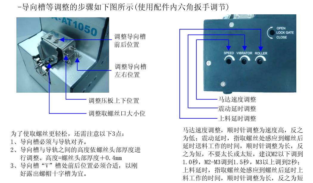 導向槽等調整的步驟